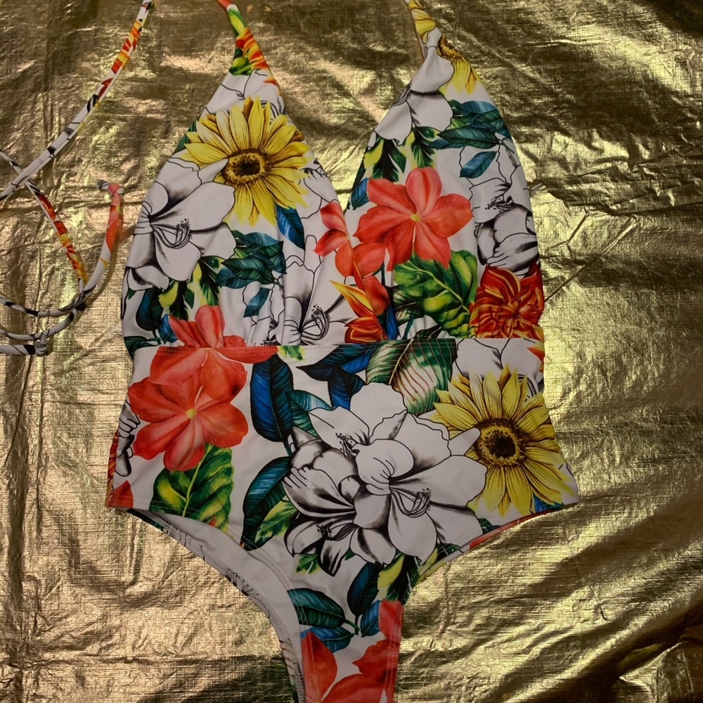 Low cut bikini/one piece w/ adjustable straps